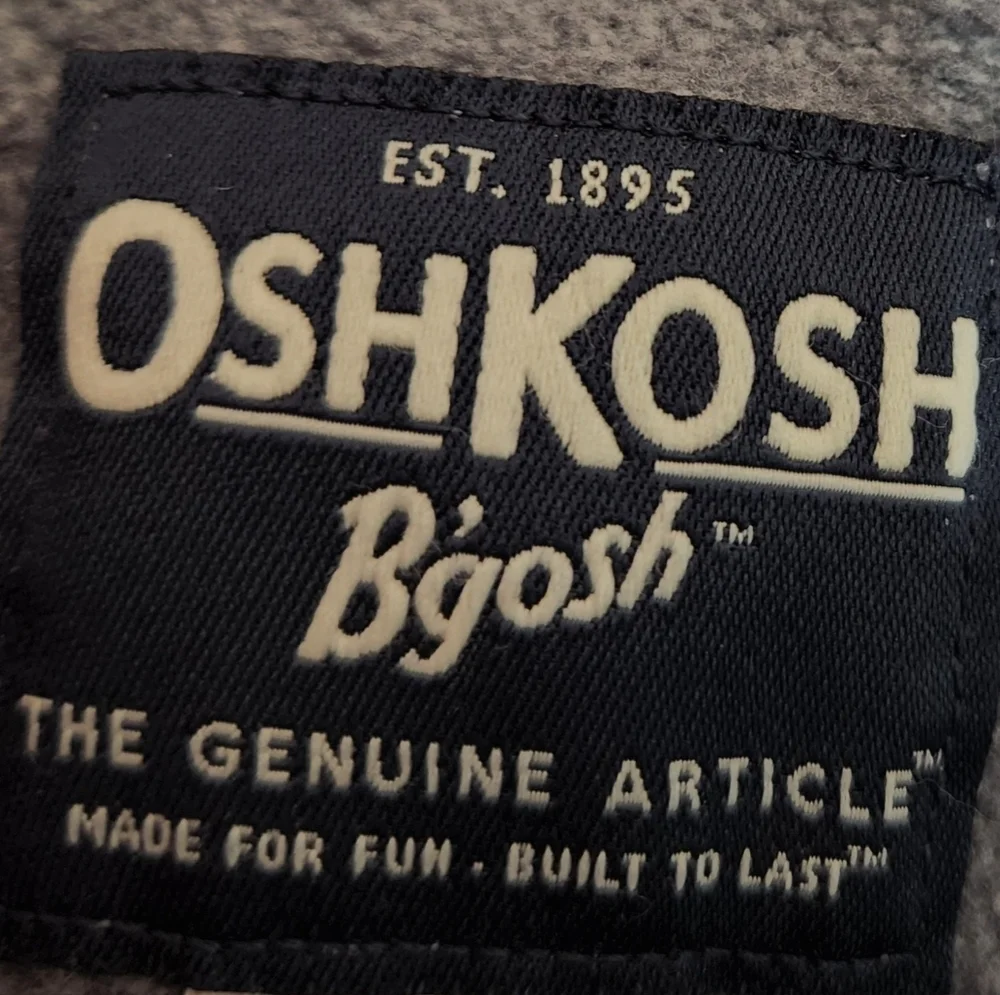 Oshgosh full zip gray sweat jacket with blue accent hoodie Size 4T